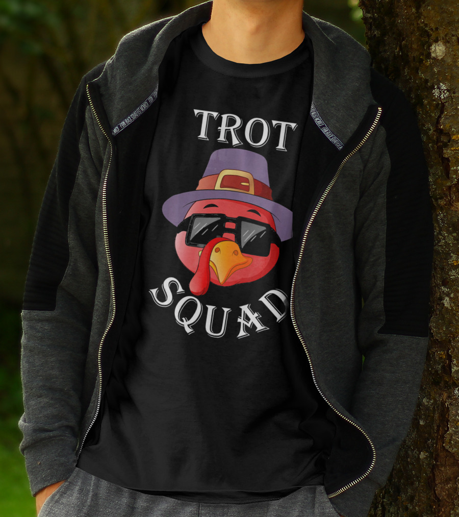 Trot Squad Turkey In Glasses And Hat T-Shirt
