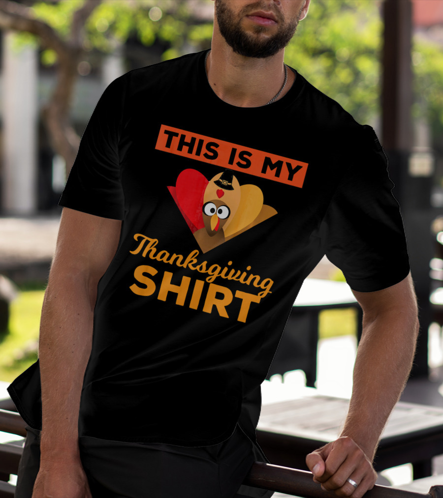 This Is My Thanksgiving Shirt Funny Runaway Turkey T-Shirt