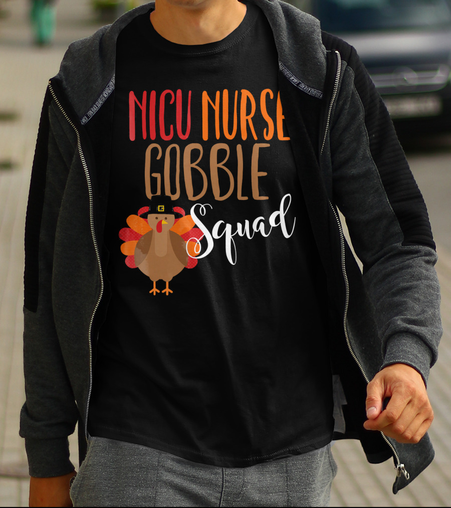 NICU Nurse Gobble Squad Thanksgiving T-Shirt