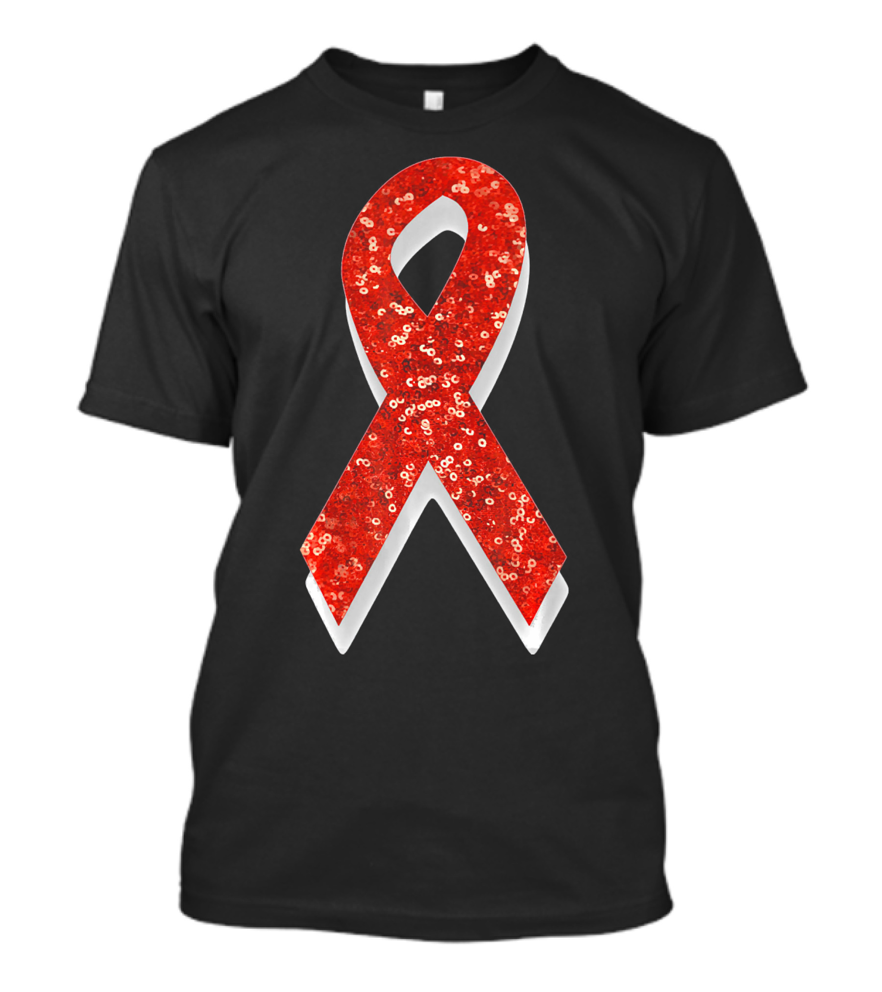AIDS Awareness Red Ribbon Sequin T-Shirt