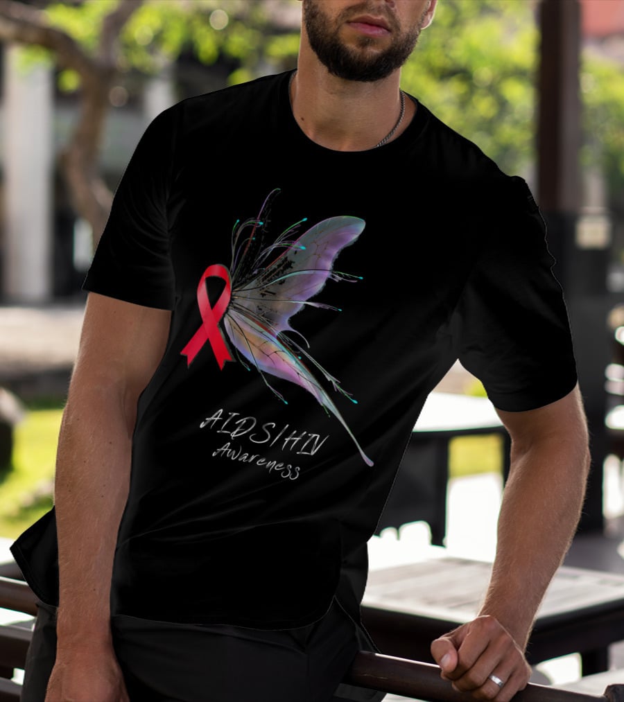 AIDSHIV Awareness Butterfly T-Shirt