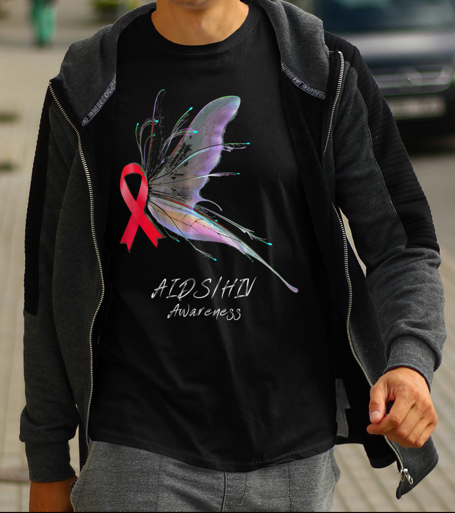 AIDSHIV Awareness Butterfly T-Shirt