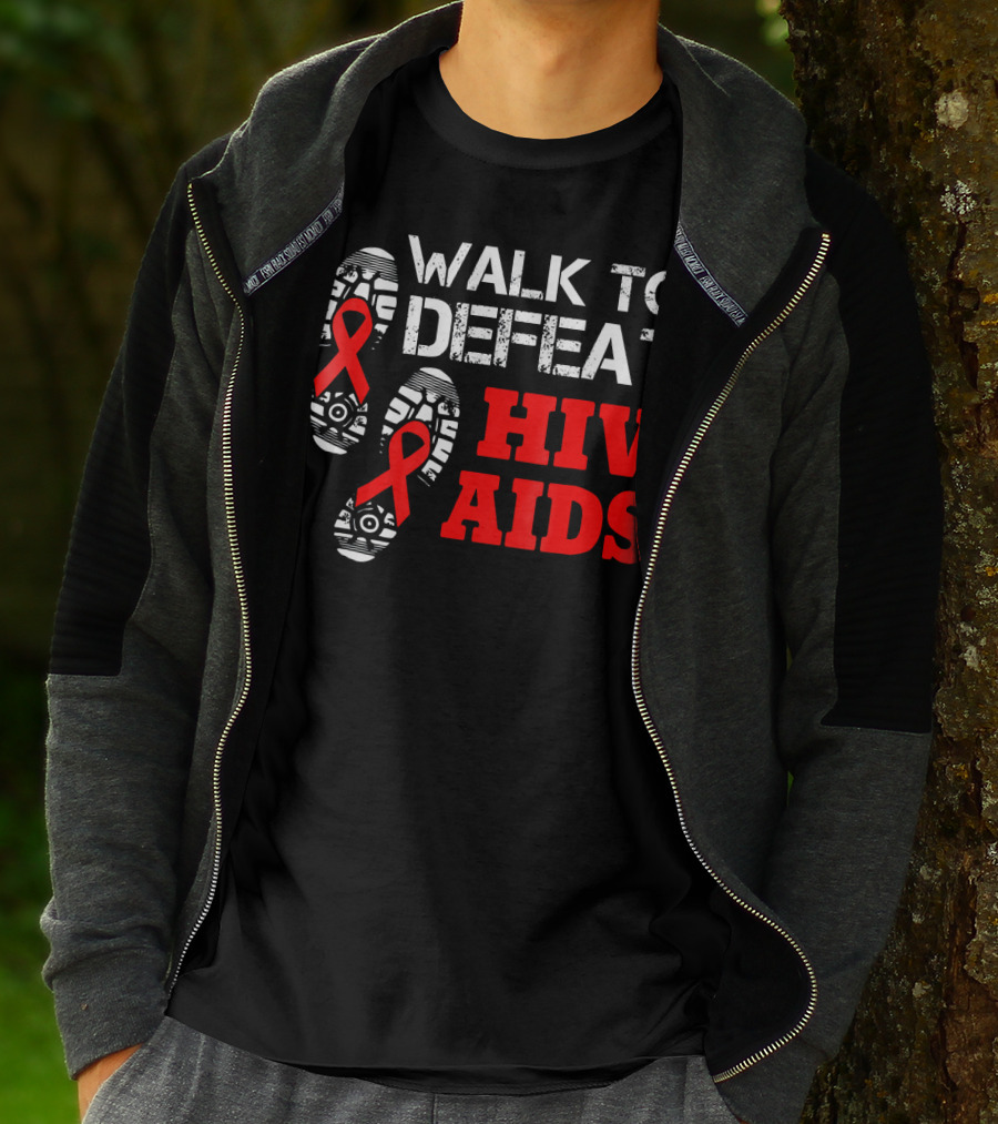 Walk To Defeat HIV AIDS T-Shirt
