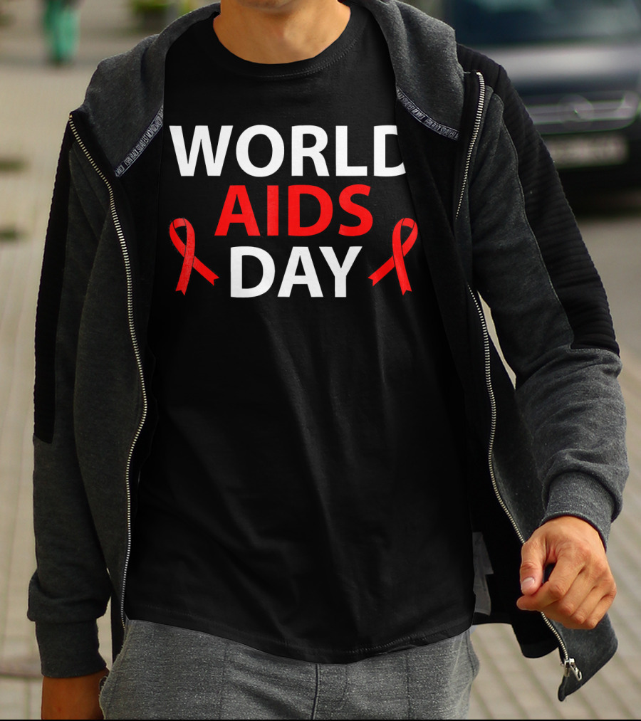 World Aids Day December 1 Red Ribbon Awareness T-Shirt