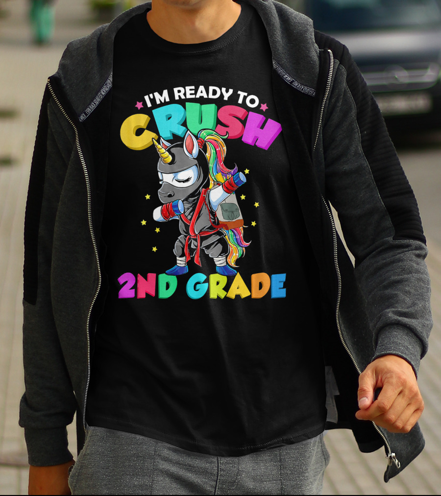 I'm Ready To Crush 2nd Grade Dabbing Unicorn Ninja T-Shirt