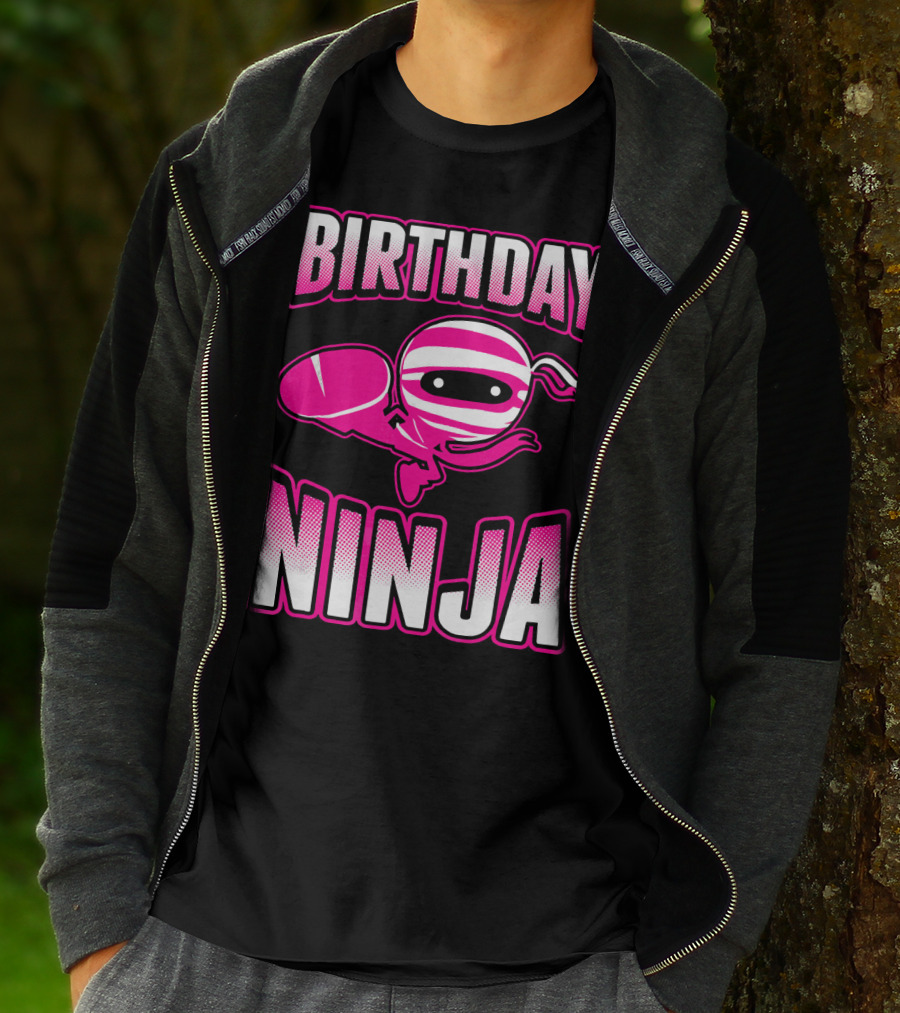 Birthday Ninja Pink Ninja Japa T-Shirt