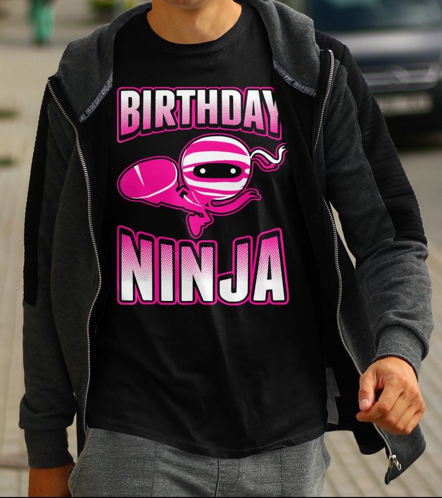 Birthday Ninja Pink Ninja Japa T-Shirt