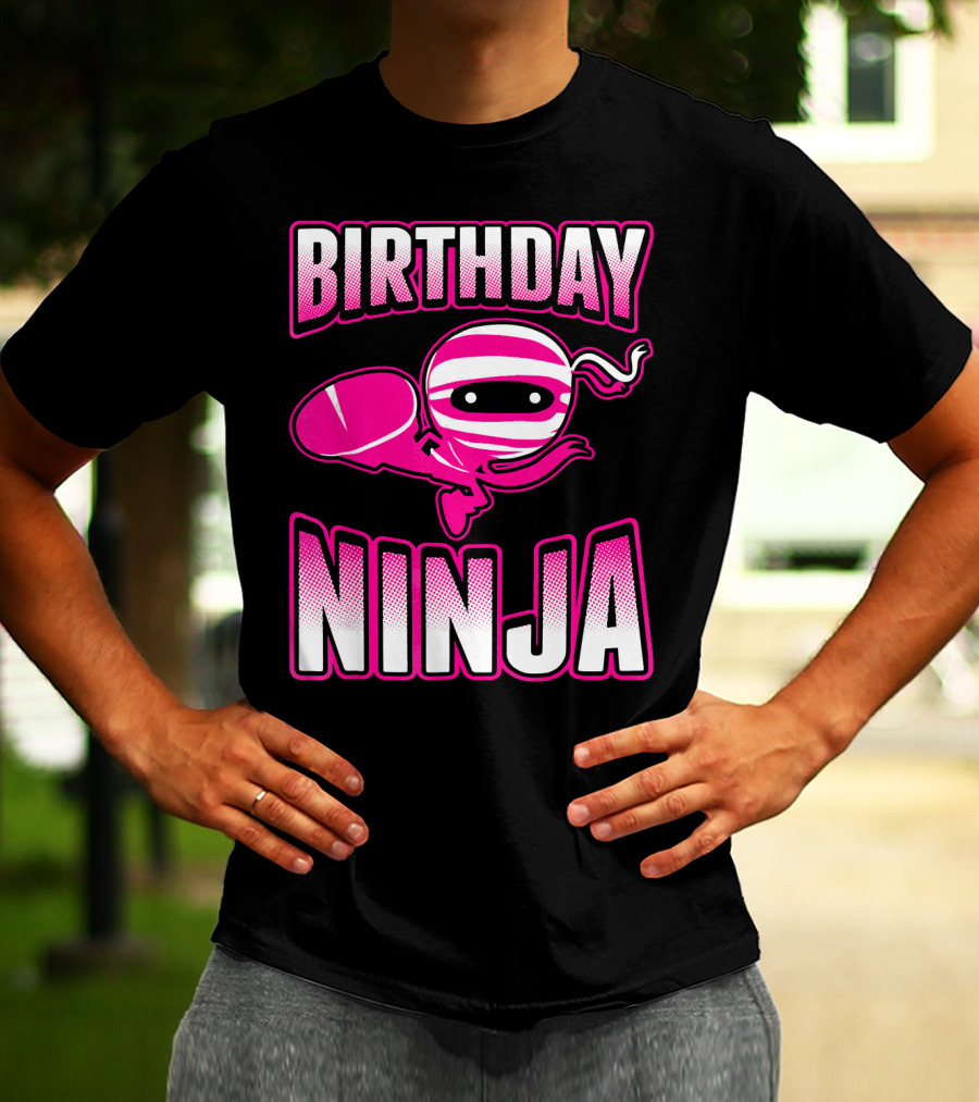 Birthday Ninja Pink Ninja Japa T-Shirt