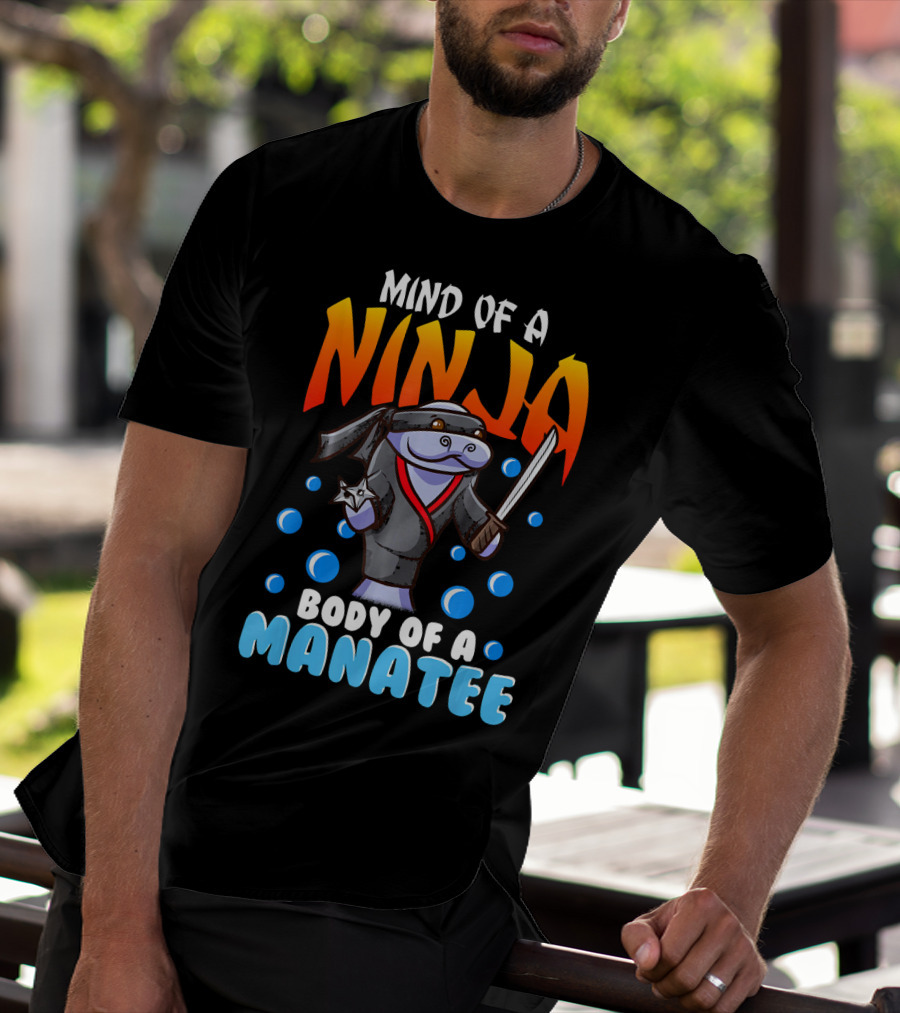 Ninja Manatee Mind Body Joke Quote Chubby Funny T-Shirt