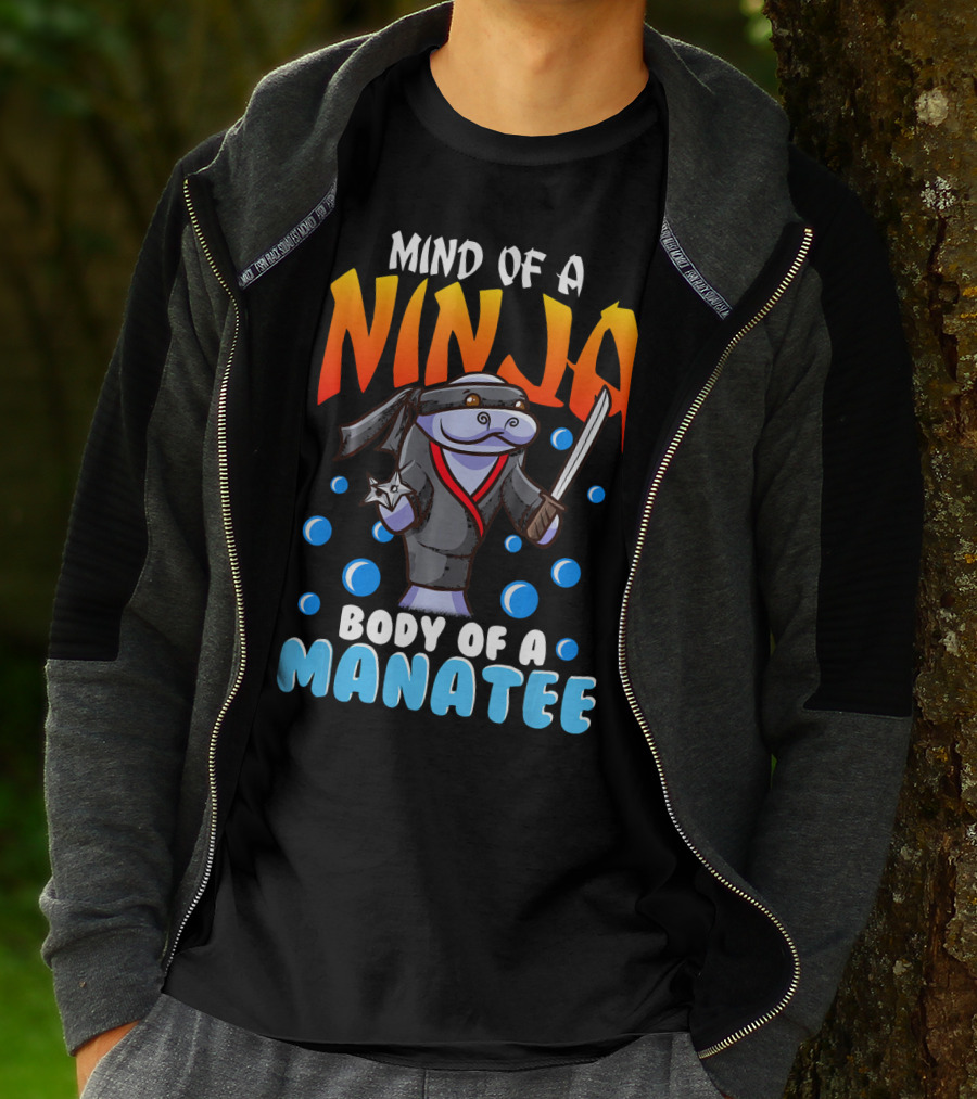 Ninja Manatee Mind Body Joke Quote Chubby Funny T-Shirt