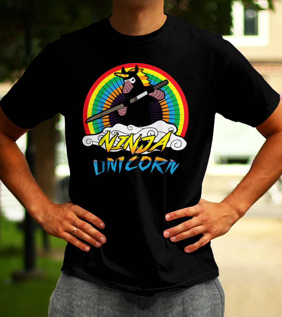 Ninja Unicorn Rainbow Samurai T-Shirt