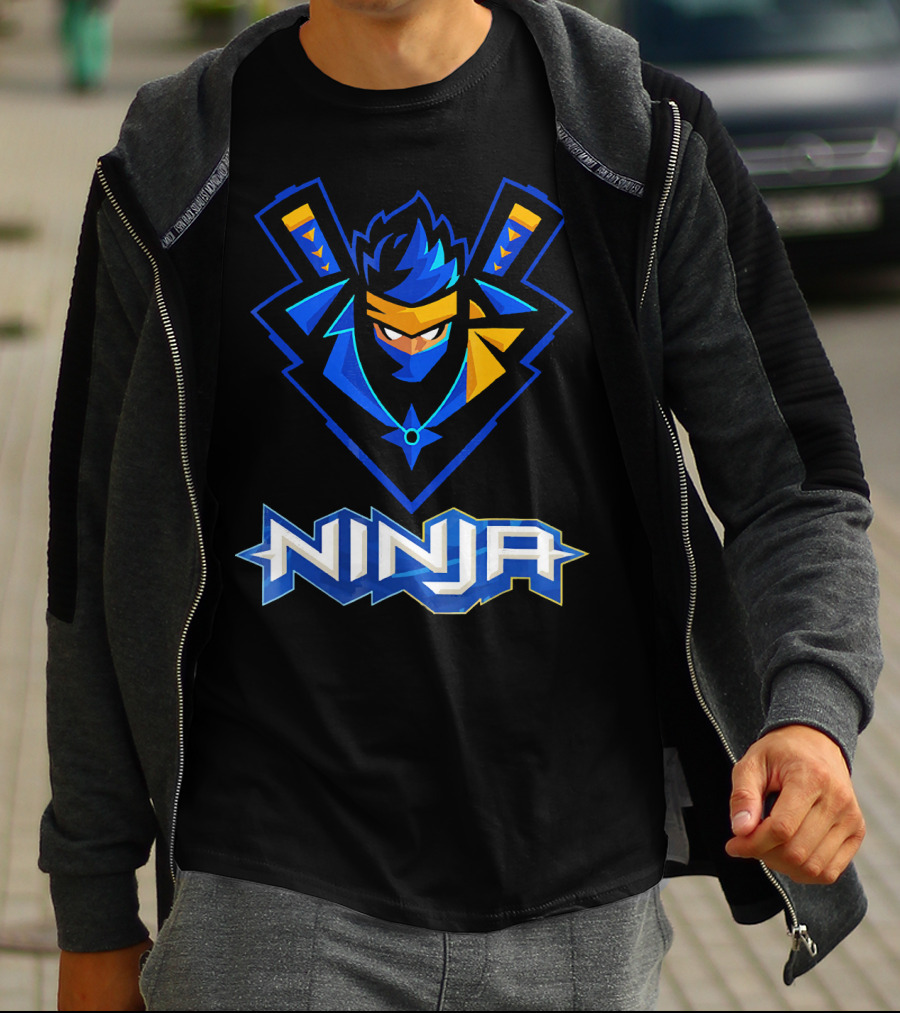 Reas Ninja Logo Ninja Blue And Yellow Design For Fans T-Shirt
