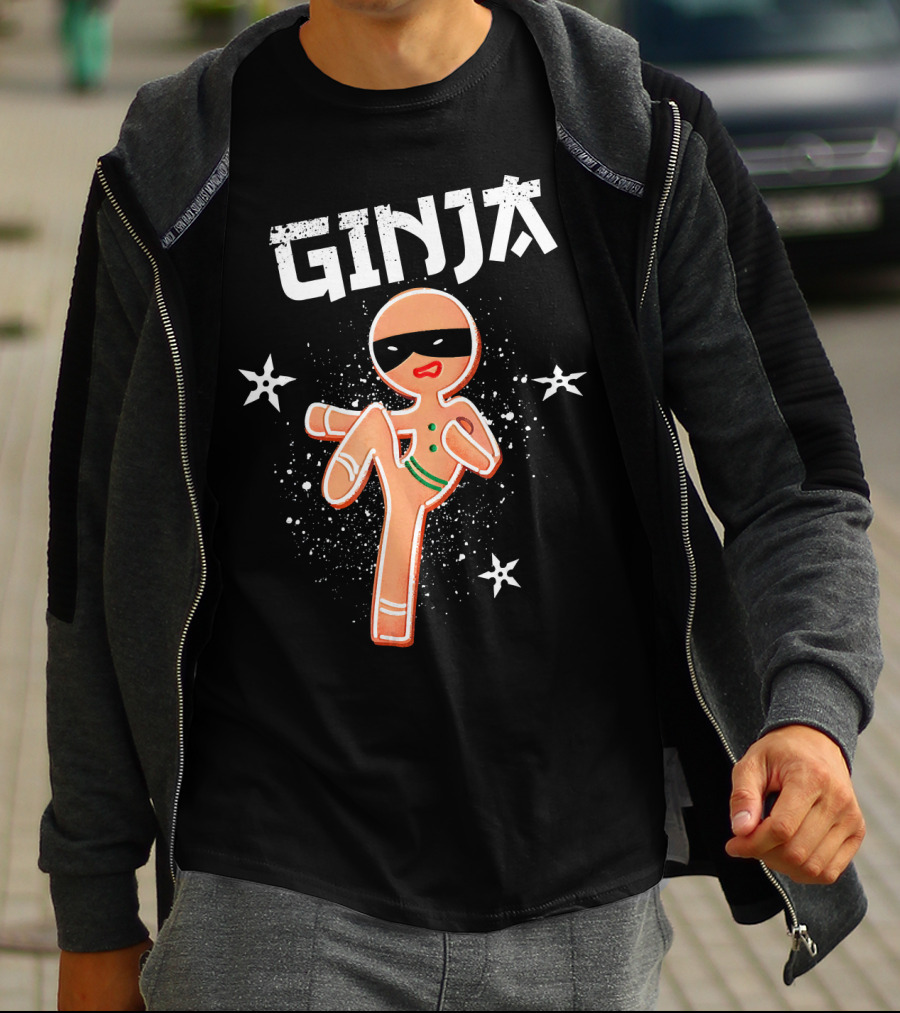 Ginja Ninja Martial Arts Gingerbread Kicker T-Shirt