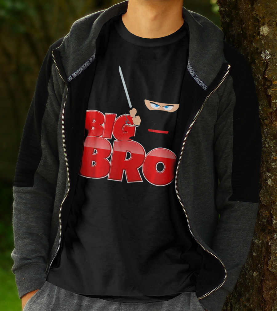 Big Bro Ninja Big Brother With Sword And Mask T-Shirt