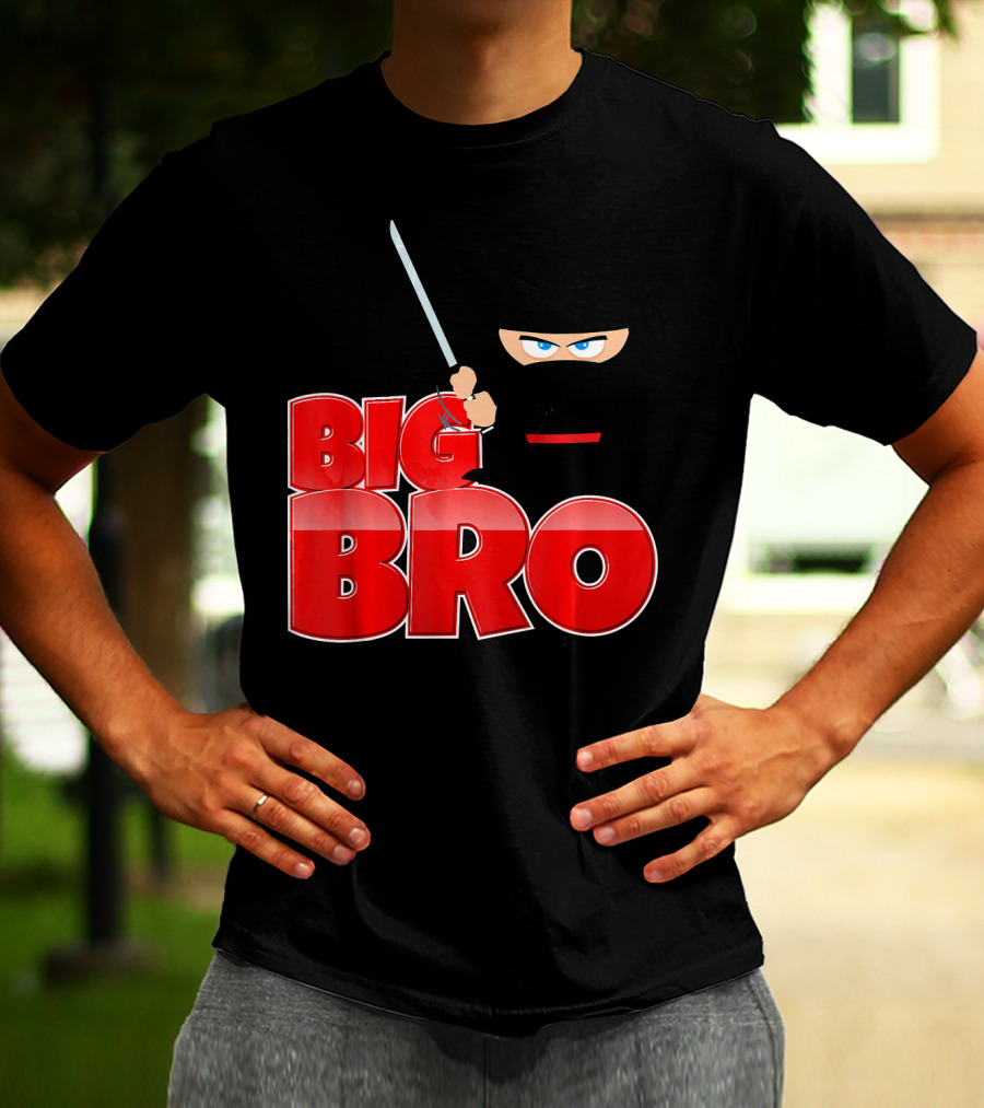 Big Bro Ninja Big Brother With Sword And Mask T-Shirt