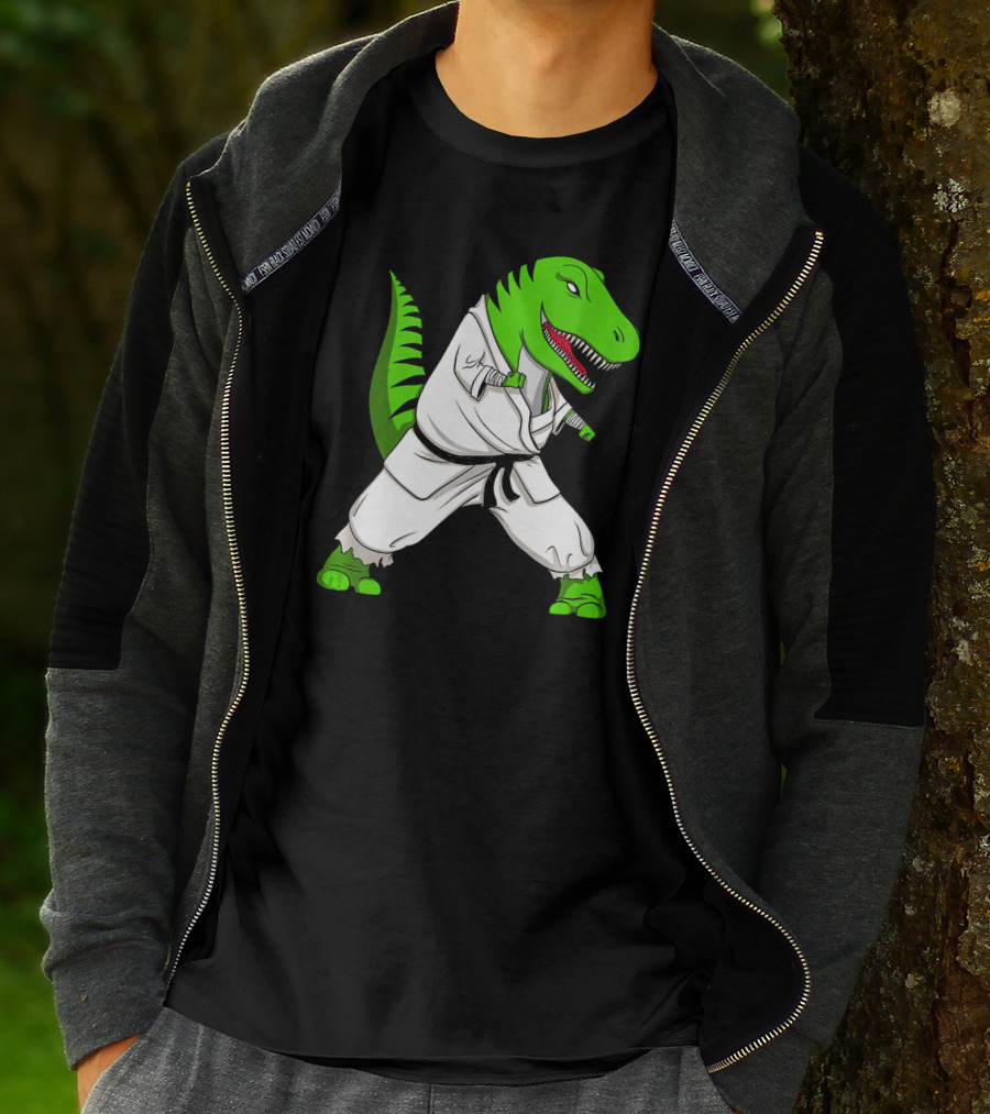 T Rex Dinosaur Karate Ninja Martial Arts Gi T-Shirt