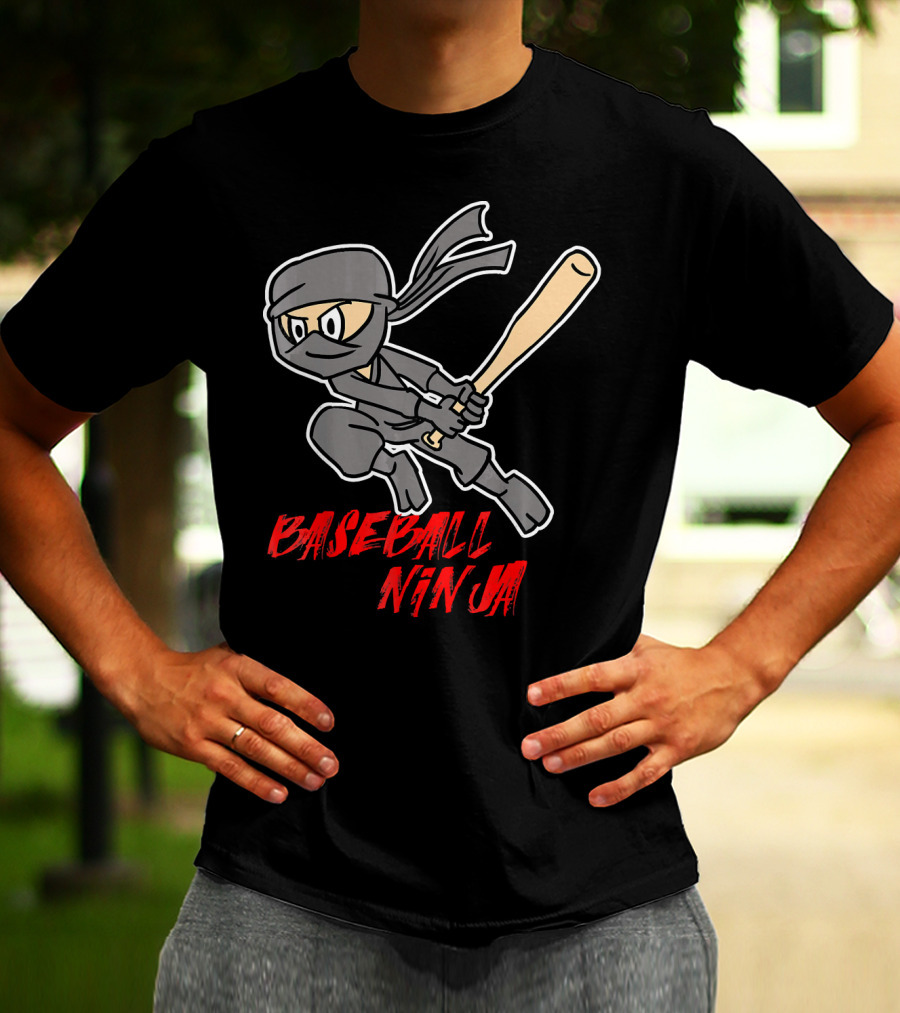 Baseball Ninja Funny Sport Game League Action T-Shirt