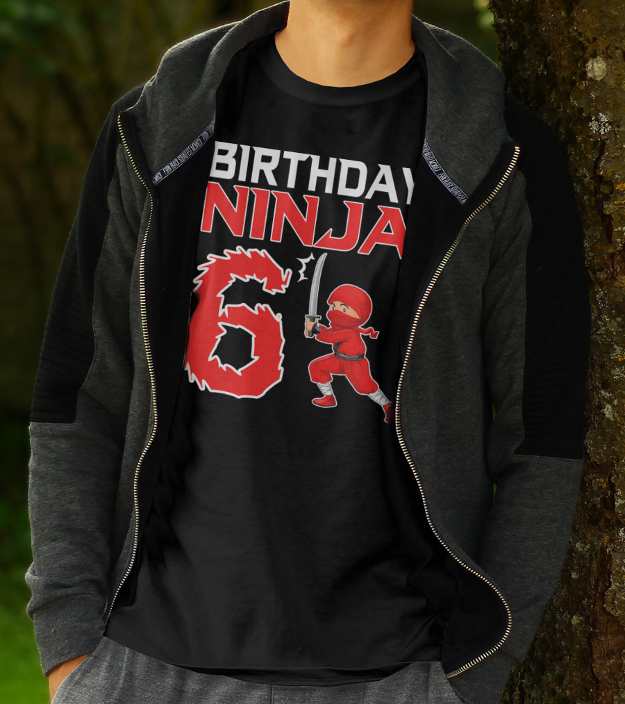 Birthday Ninja 6 Years Old Boy T-Shirt