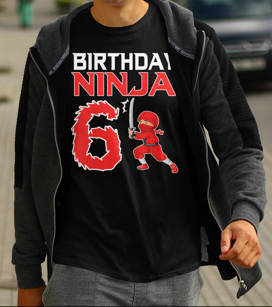 Birthday Ninja 6 Years Old Boy T-Shirt