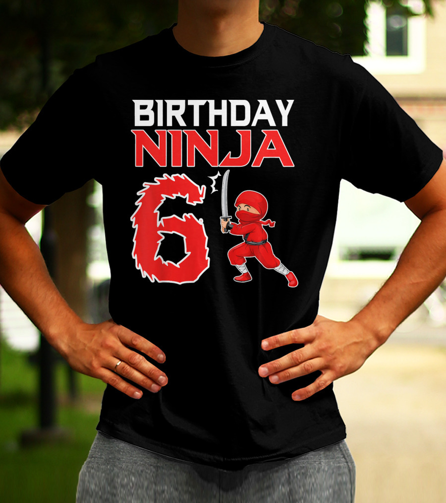 Birthday Ninja 6 Years Old Boy T-Shirt