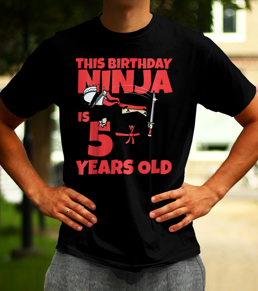This Birthday Ninja Is 5 Years Old T-Shirt