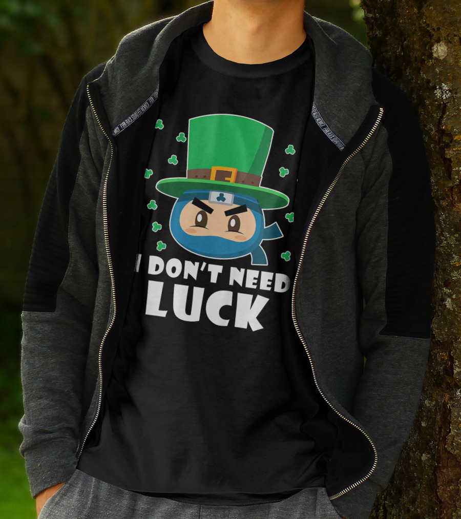 Kids Funny Ninja I Don't Need Luck T-Shirt