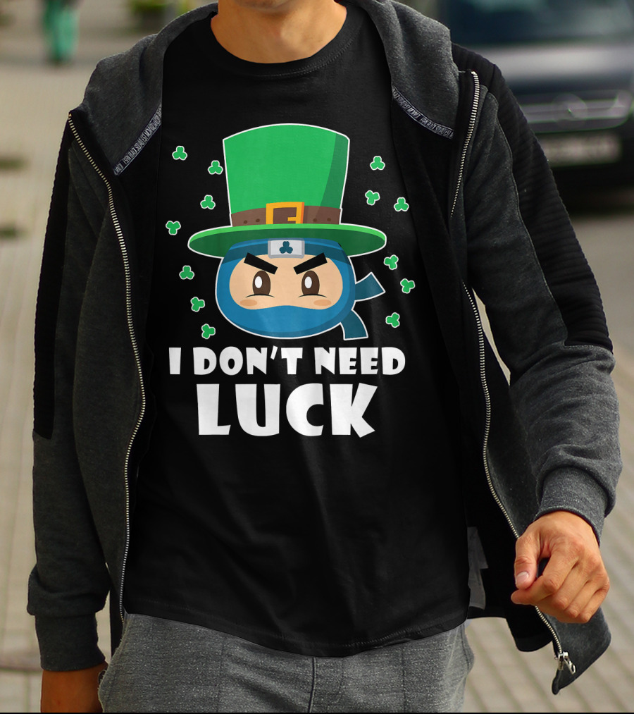 Kids Funny Ninja I Don't Need Luck T-Shirt