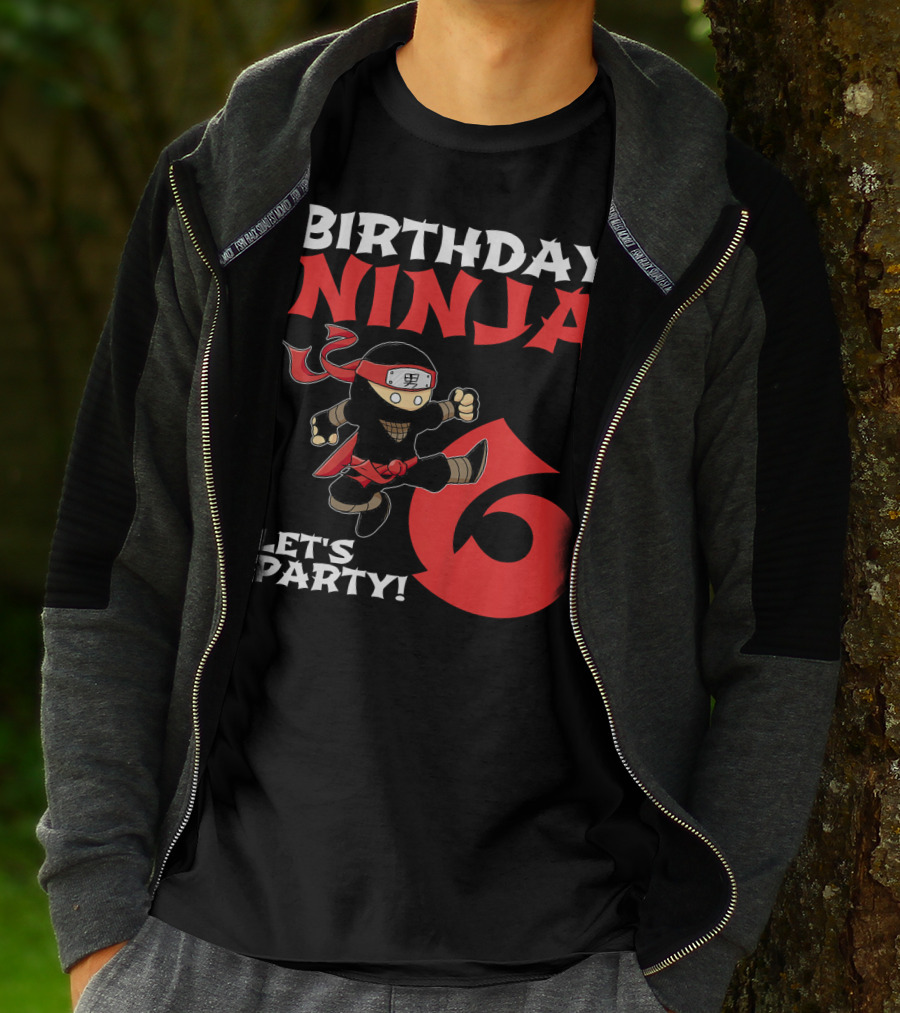 Birthday Ninja 6 Let's Party T-Shirt