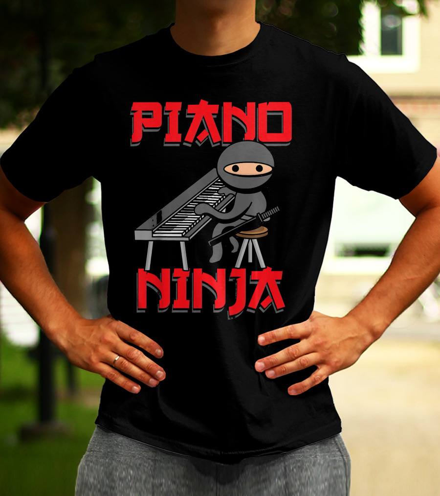 Piano Ninja Funny Keyboard Player T-Shirt
