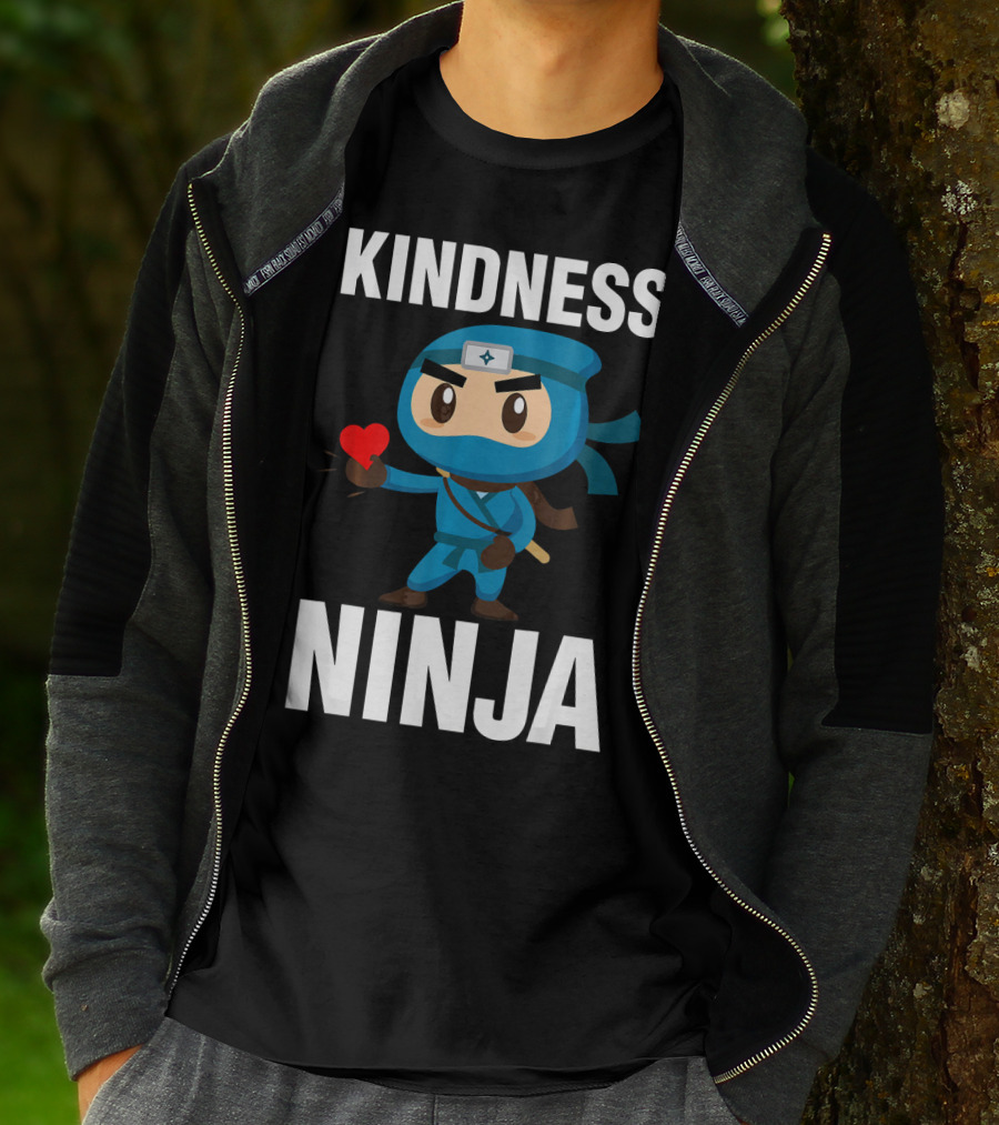 Kindness Ninja Anti Bullying Kids School Hero With Heart T-Shirt