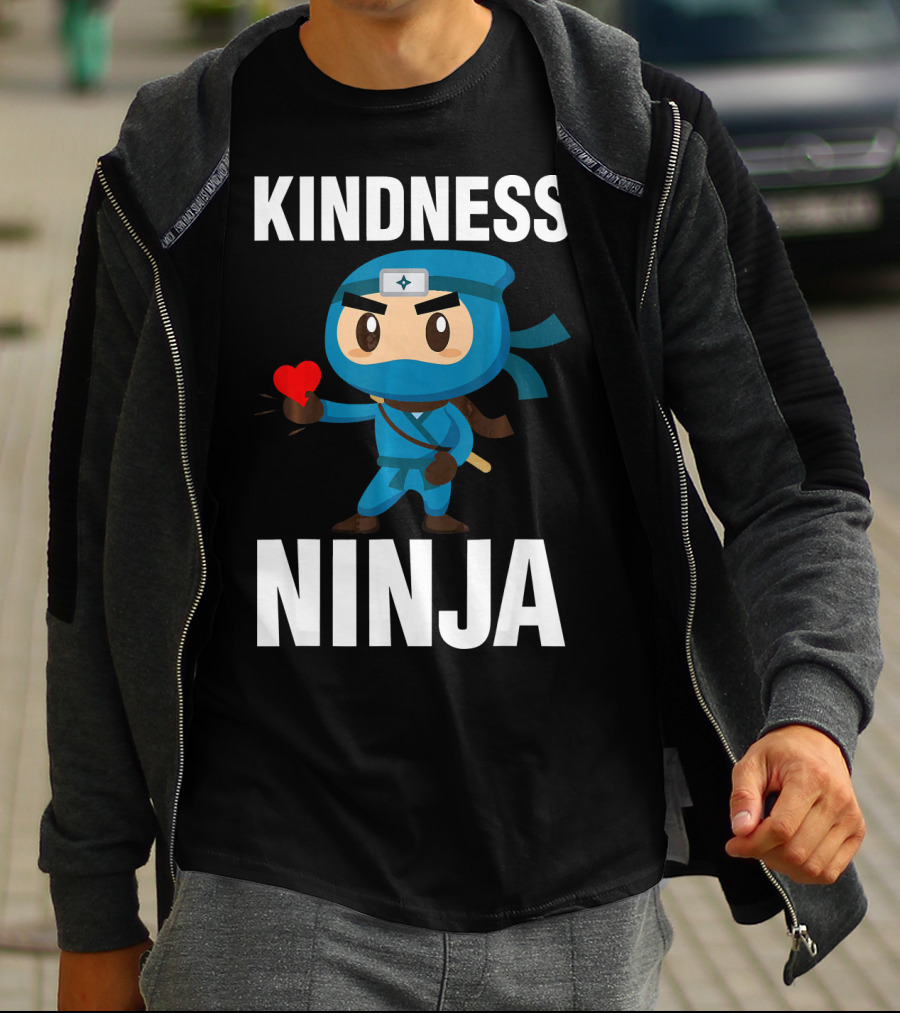 Kindness Ninja Anti Bullying Kids School Hero With Heart T-Shirt