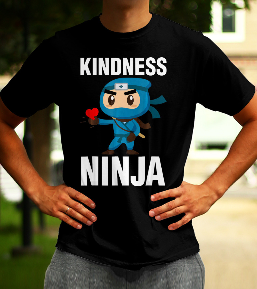 Kindness Ninja Anti Bullying Kids School Hero With Heart T-Shirt