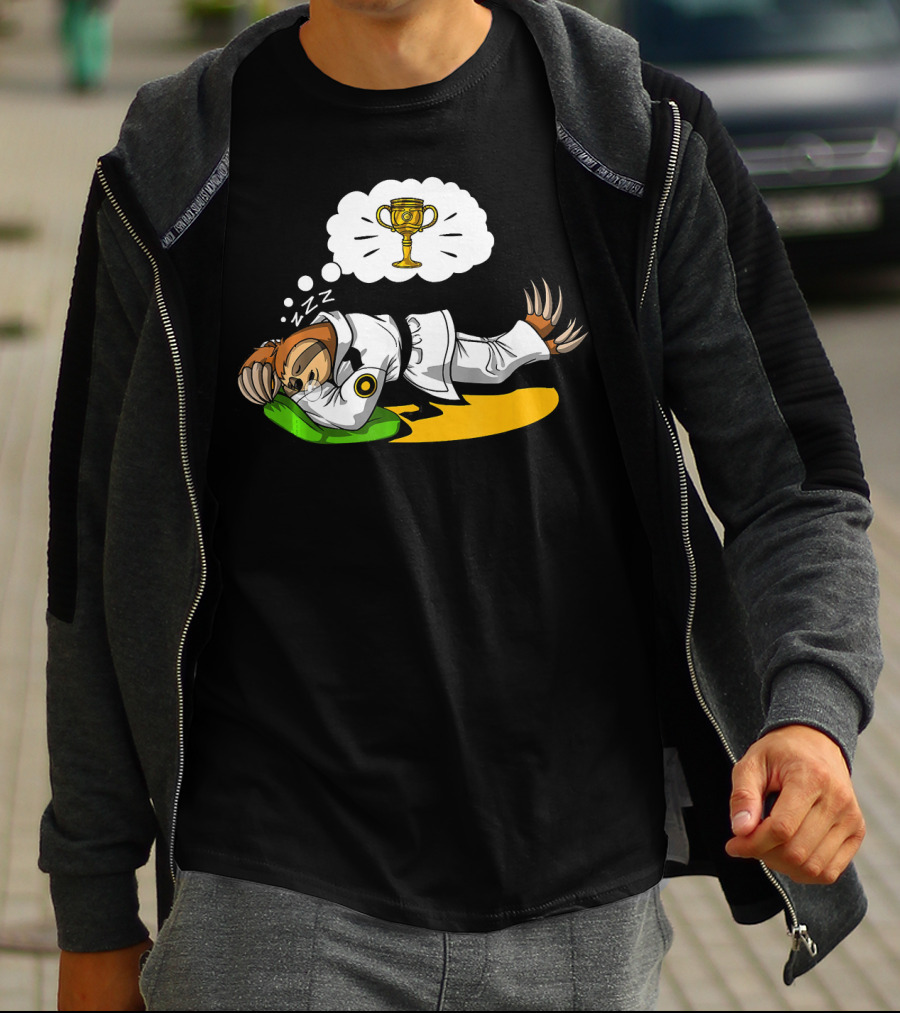Sloth Nap Karate Funny Martial Arts Ninja Champion Dreaming T-Shirt
