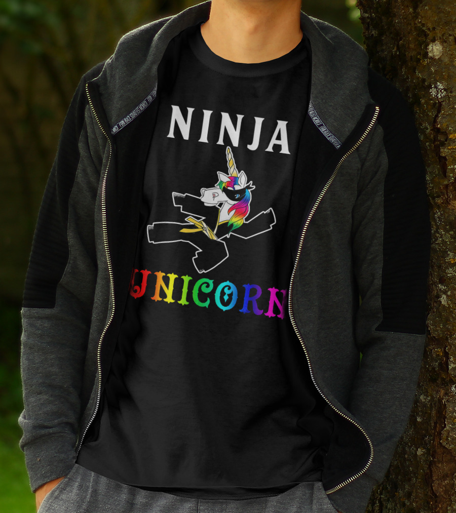 Ninja Unicorn Rainbow Anim T-Shirt
