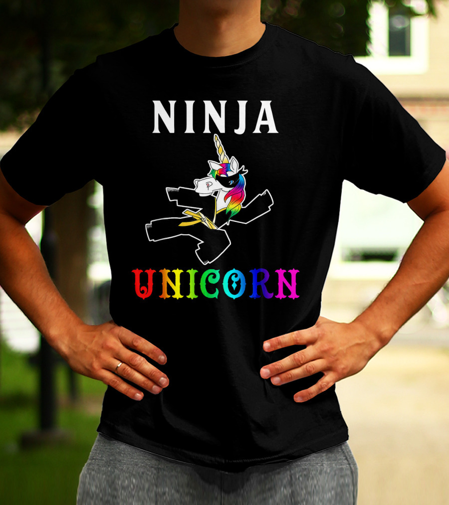 Ninja Unicorn Rainbow Anim T-Shirt