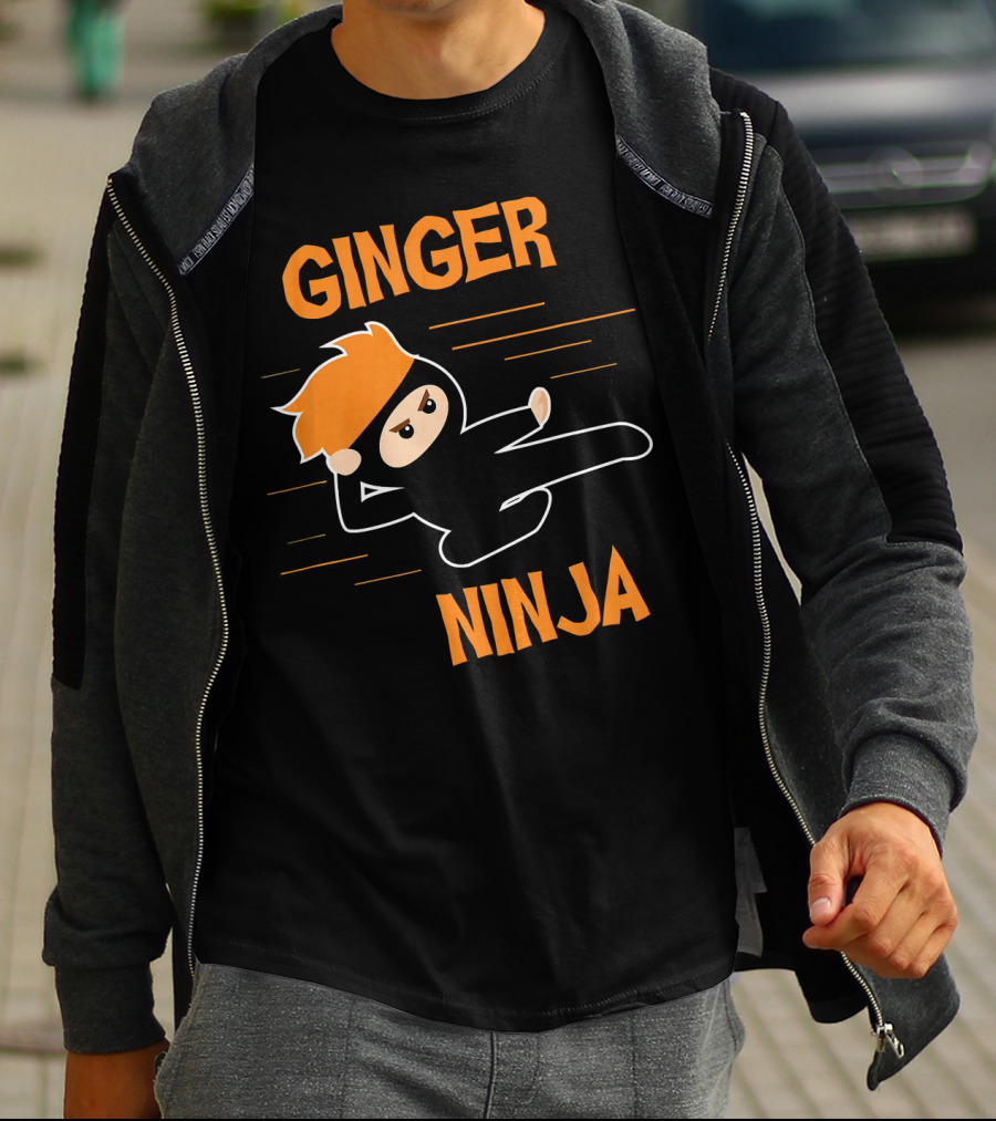Ginger Ninja Red Hair Funny Kick T-Shirt