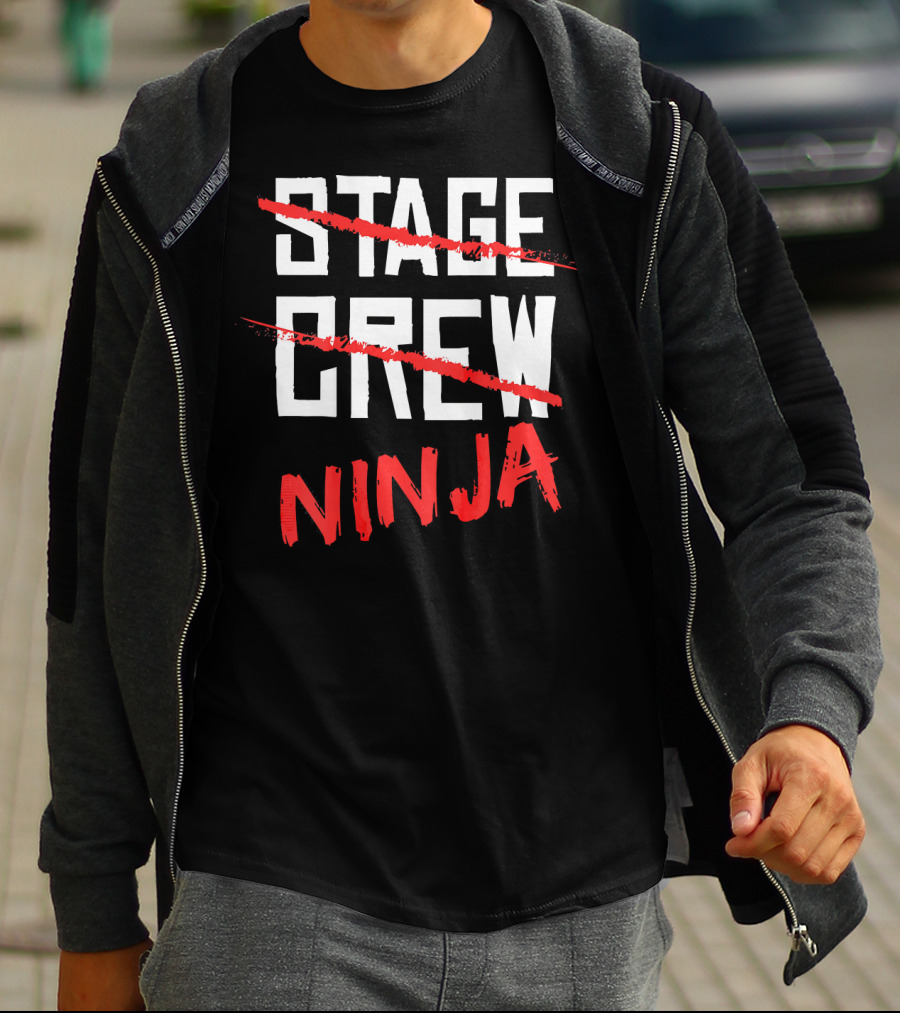 STAGE CREW NINJA BACK Printed T-Shirt