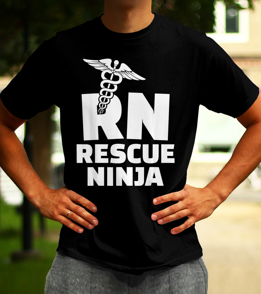 RN Rescue Ninja Nurses Caduceus T-Shirt