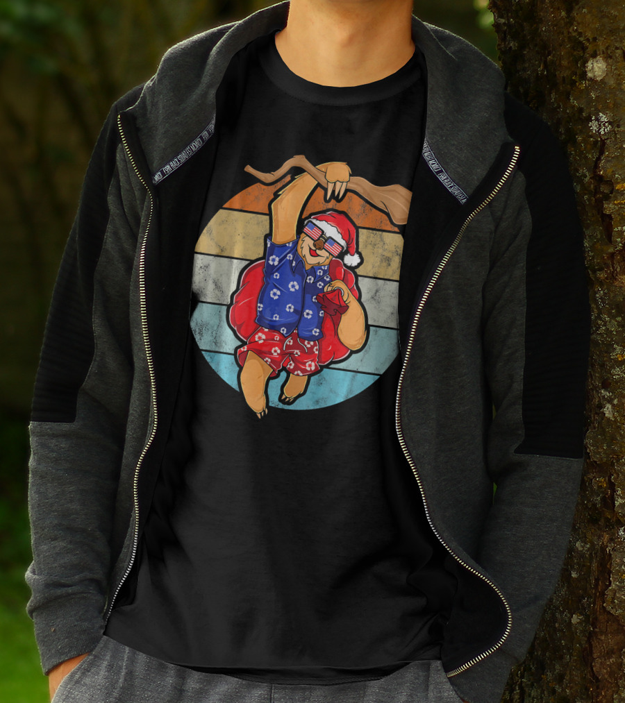 Vintage Clothing Unique Sloth Retro Santa Vacation T-Shirt