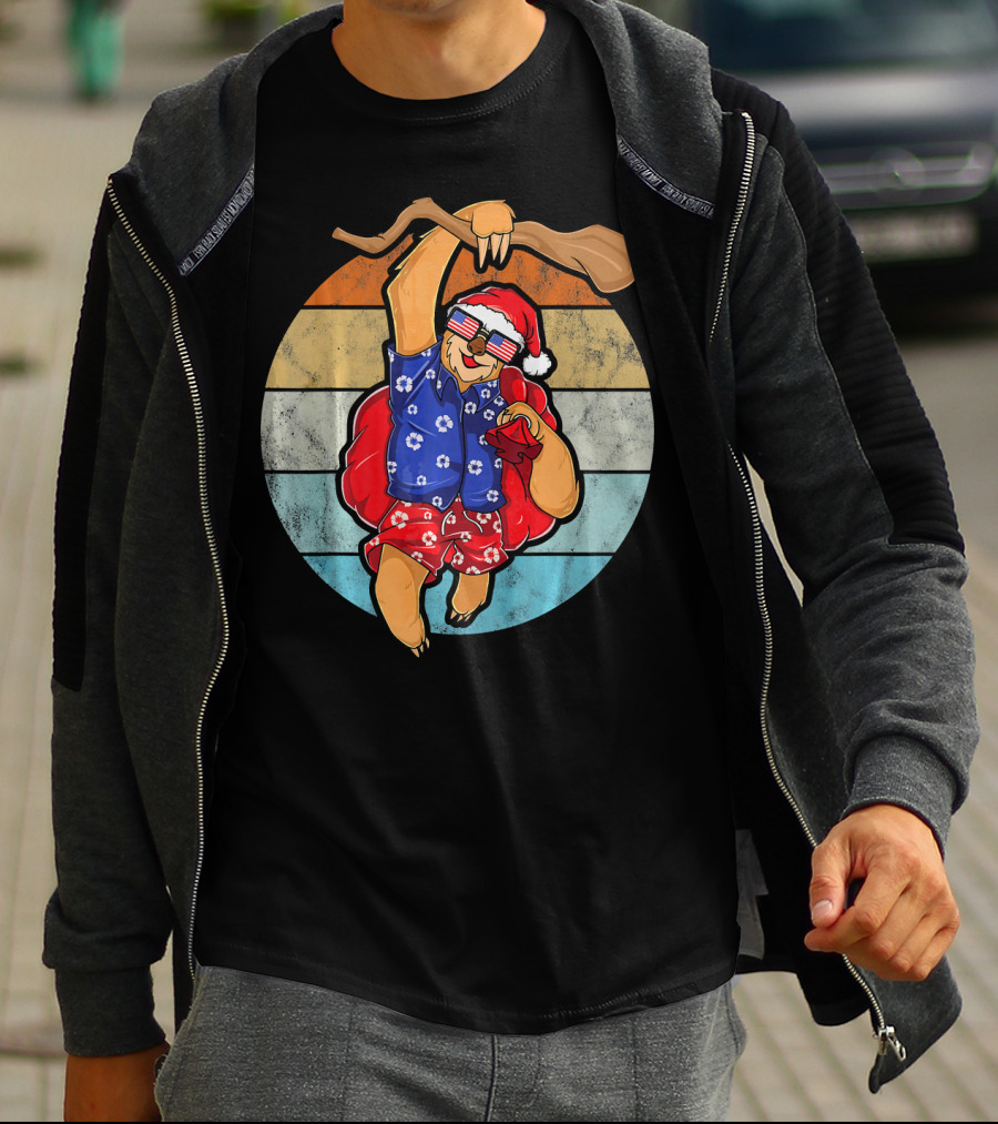 Vintage Clothing Unique Sloth Retro Santa Vacation T-Shirt