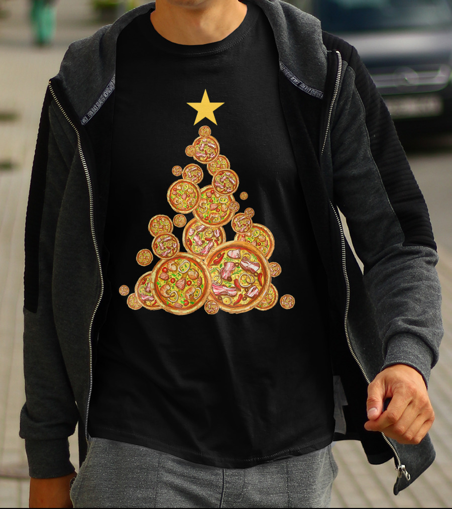 Pizza Christmas Tree Festive Pizza Lover Holiday T-Shirt