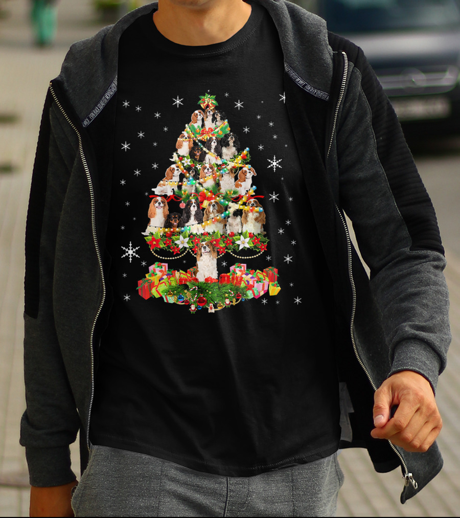 Cavalier King Charles Spaniel Christmas Tree Holiday T-Shirt