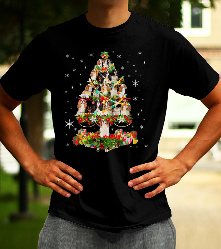 Cavalier King Charles Spaniel Christmas Tree Holiday T-Shirt