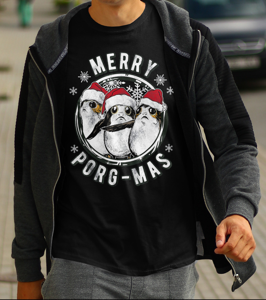Star Wars Merry Porg Mas Christmas Holiday T-Shirt