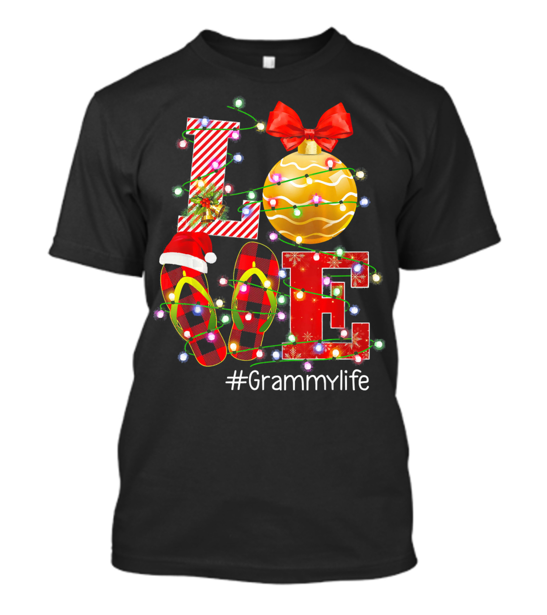 LOVE Christmas Ornaments Lights #Grammylife T-Shirt