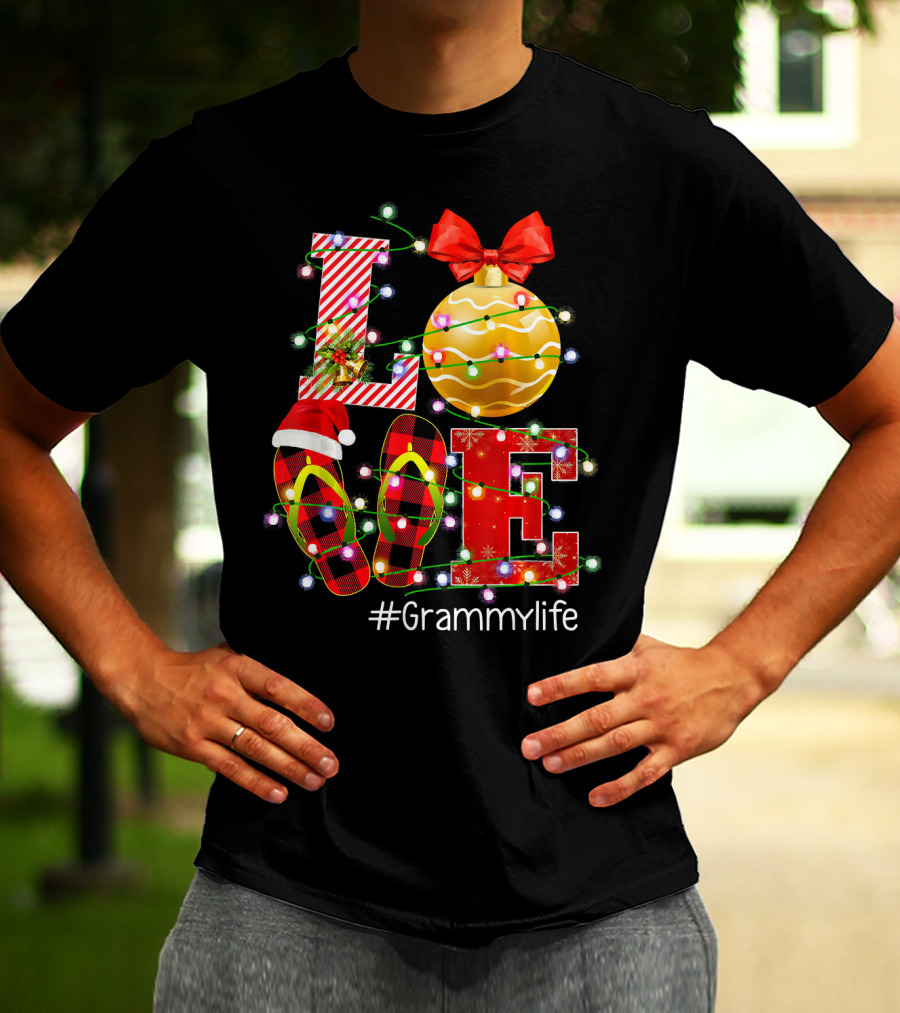 LOVE Christmas Ornaments Lights #Grammylife T-Shirt