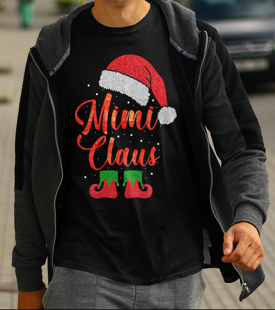 Mimi Claus Santa Hat Festive Christmas Humor T-Shirt