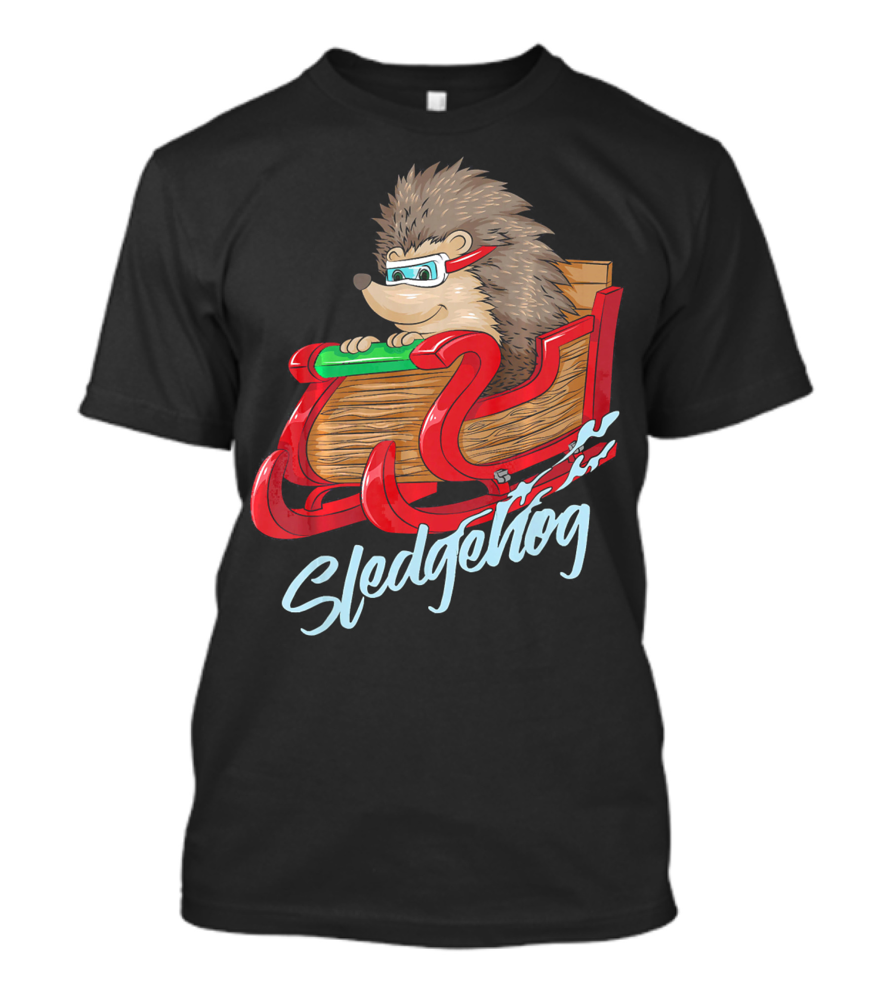 Sledgehog Funny Hedgehog Sleigh Pet Christmas T-Shirt