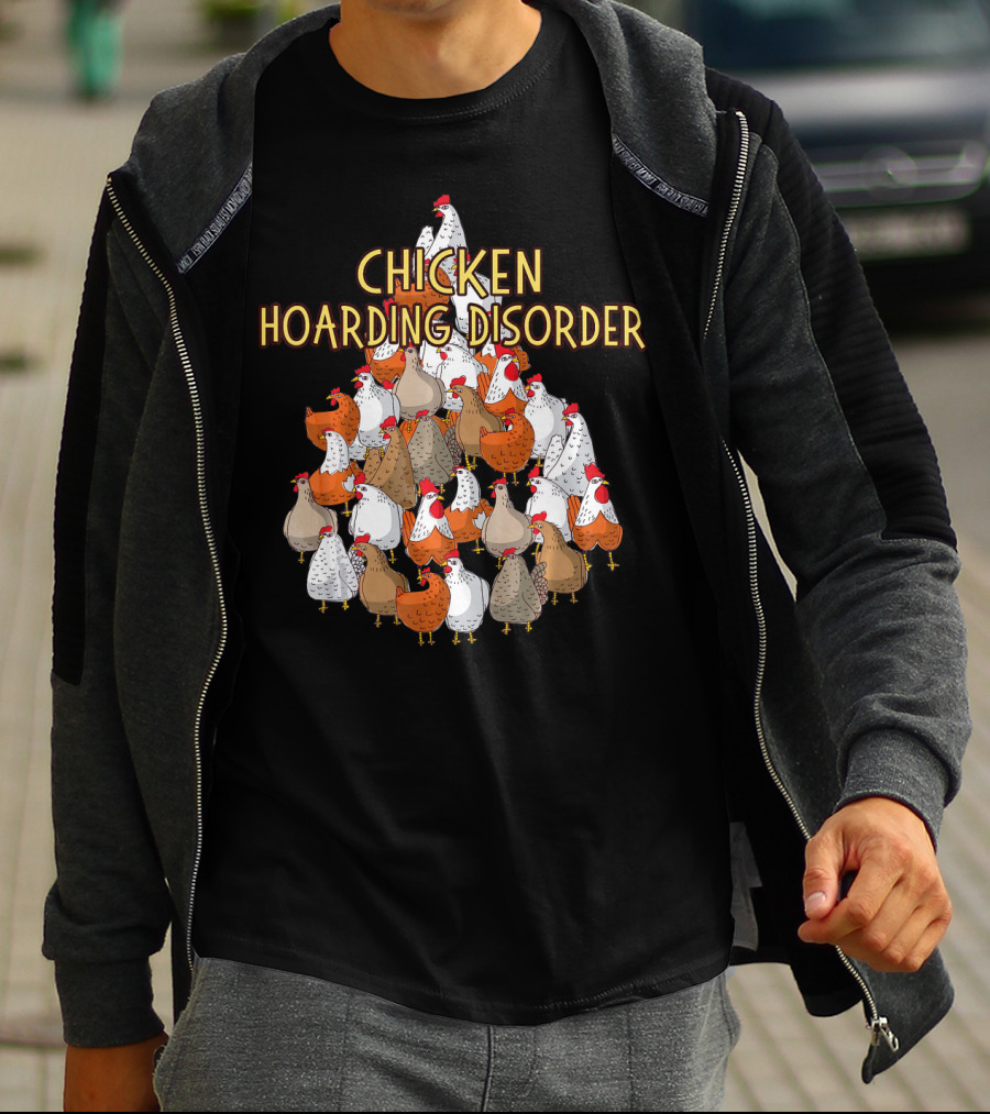 Chicken Hoarding Disorder Multicolor Chicken Pyramid T-Shirt