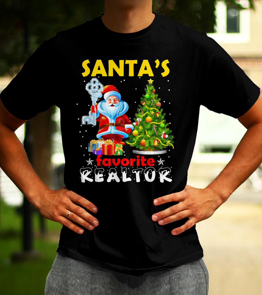 Santa's Favorite Realtor Christmas Tree Presents Key T-Shirt